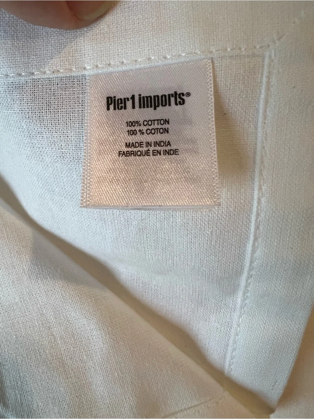 Pier One Imports White Cotton Napkins - 6 Pack